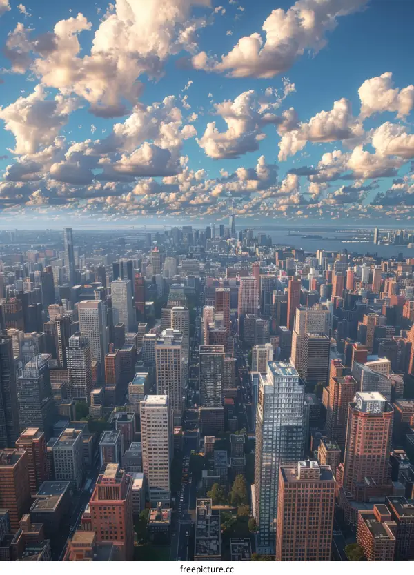 American City Skyline: Skyscrapers & Urban Landscape