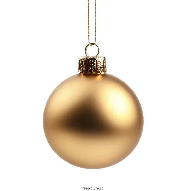 [Transparent Background PNG]Golden Christmas Ornament on White Background
