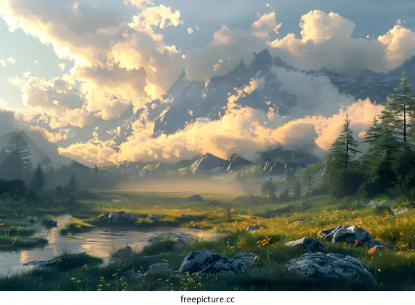 Misty Mountain Landscape