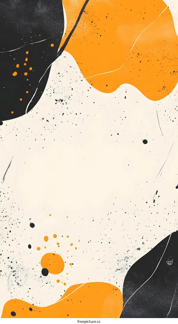 Abstract Black Orange White Background With Splashes