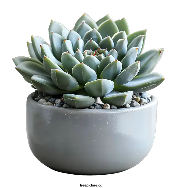 [Transparent Background PNG]A beautiful succulent plant in a ceramic pot