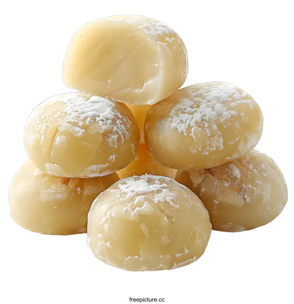 [Transparent Background PNG]Stack of Mochi Balls on White Background