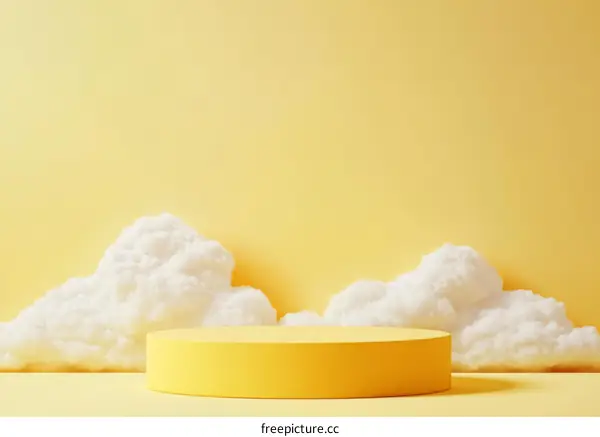 Yellow Cloud Podium Display Background