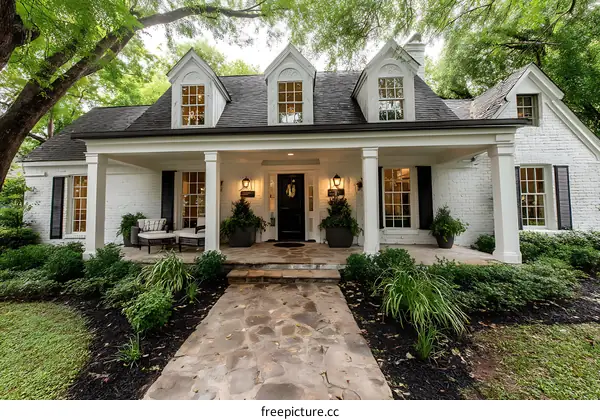 Classic White House with a Charming Porch