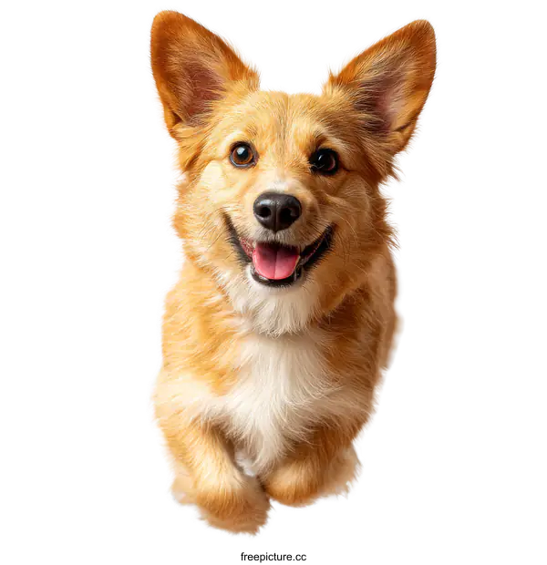 [Transparent Background PNG]Happy Dog Leaning on White Background