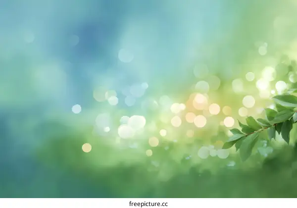 Soft Focus Nature Background with Green Leaves