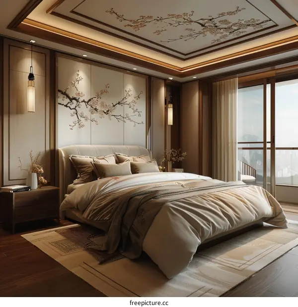 Elegant Modern Chinese Bedroom Interior Design