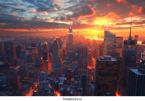 New York City Skyline at Sunset