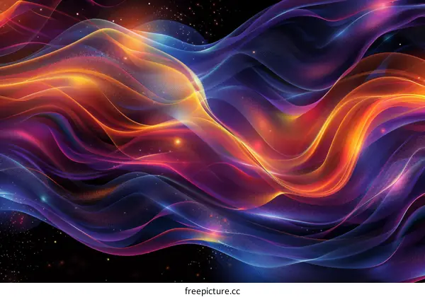 Abstract Colorful Energy Flowing Waves