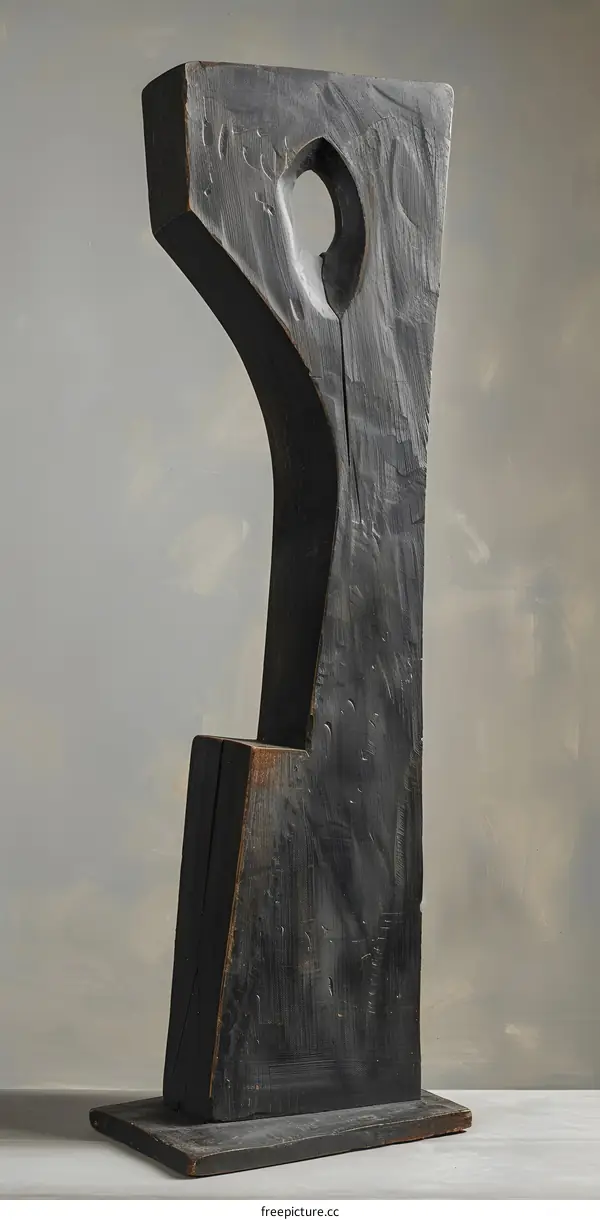 Abstract Wooden Sculpture with a Hole