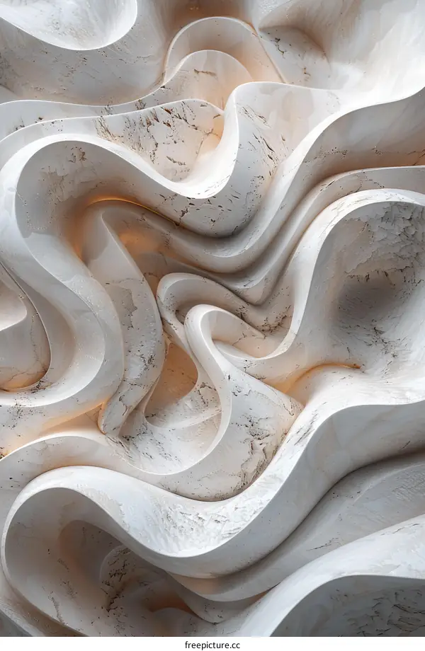 Abstract Wavy Background in White and Beige