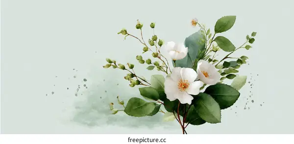 Delicate Floral Arrangement Illustration