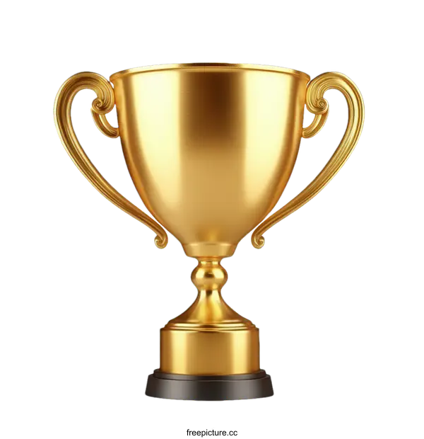 [Transparent Background PNG]Golden Trophy Isolated on White Background