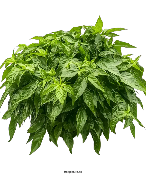 [Transparent Background PNG]Green Plant With Lush Leaves on White Background