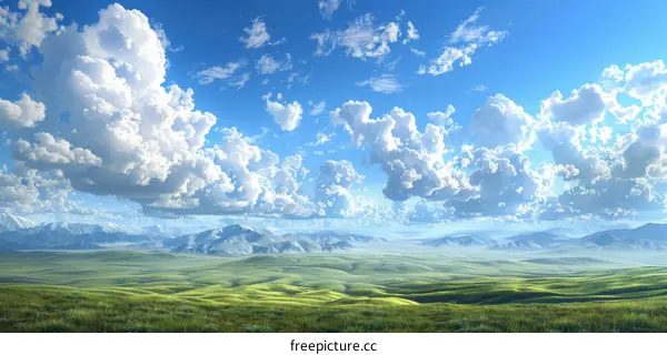 Vast Expanse of a Sunny Prairie Landscape