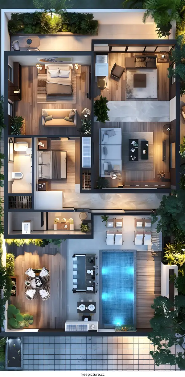 Top view of a luxury house