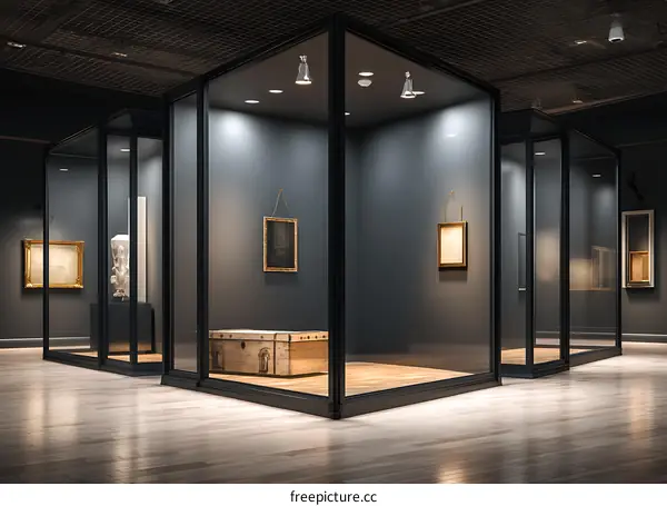 Modern Art Gallery Showcase Display