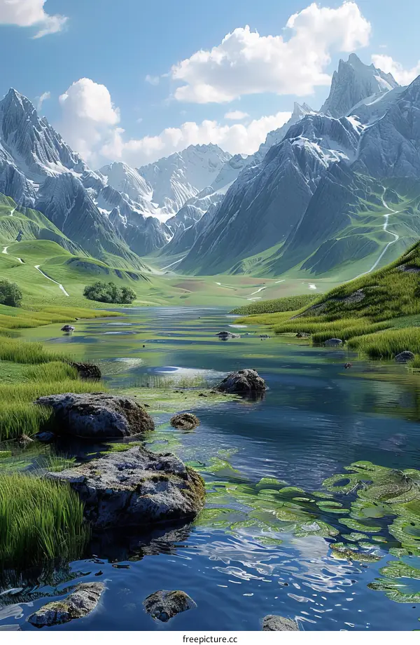 Serene Mountain River Landscape