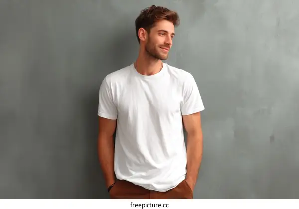 Stylish Casual Man in White T-Shirt