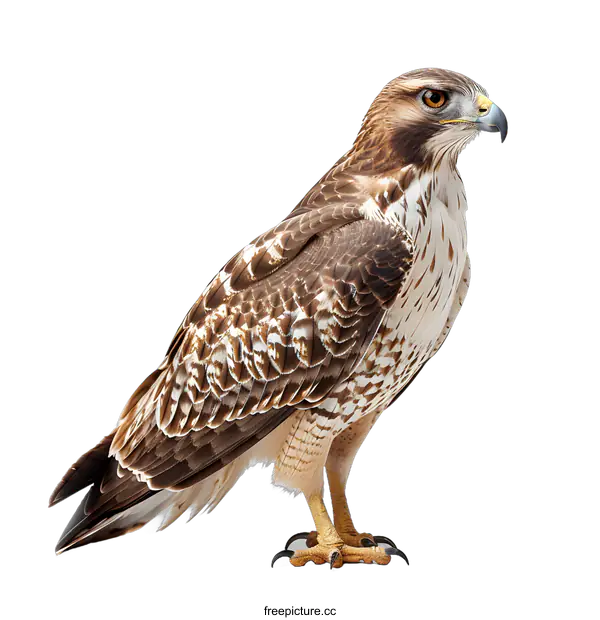 [Transparent Background PNG]Red Tailed Hawk on White Background