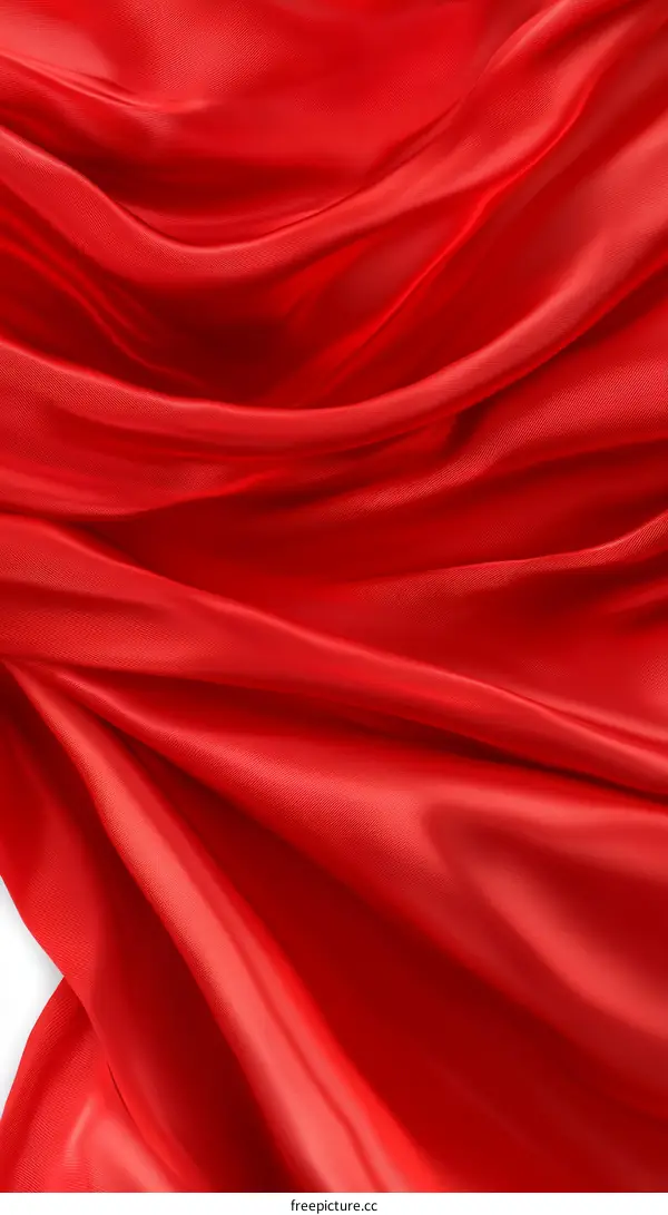 Red Satin Fabric Texture Close Up