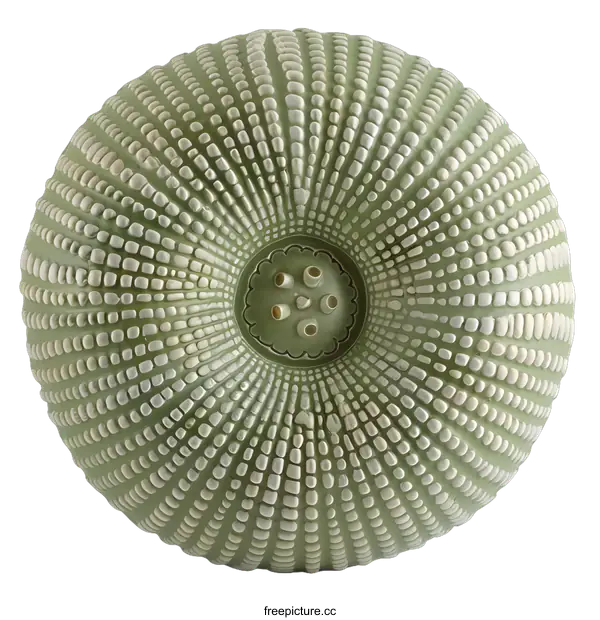 [Transparent Background PNG]Green ceramic sea urchin sculpture