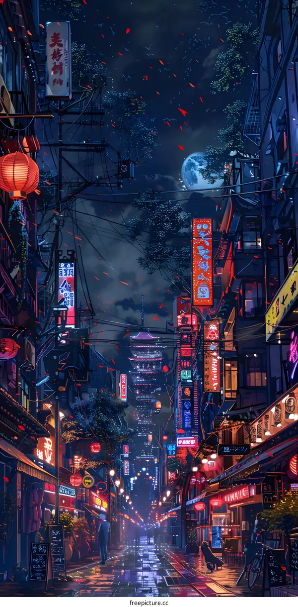 Neon Night in a Cyberpunk City