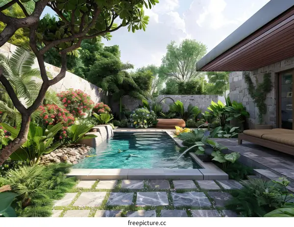 Tranquil Luxury Villa with Private Garden and Oasis-like Pool