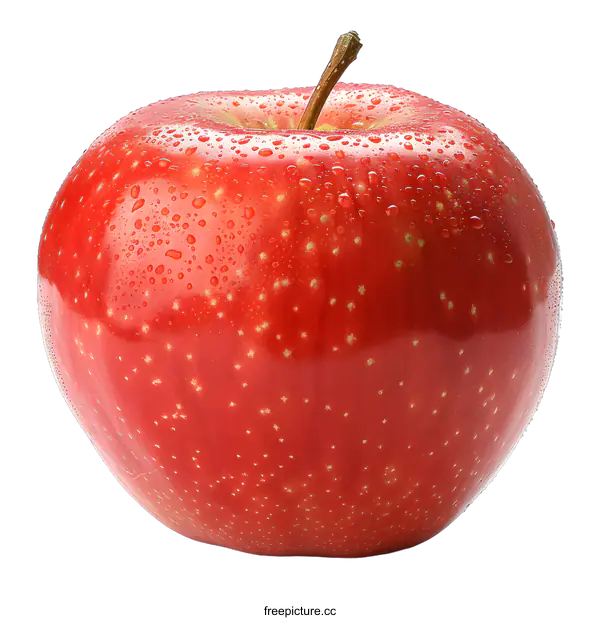 [Transparent Background PNG]Red apple with water drops