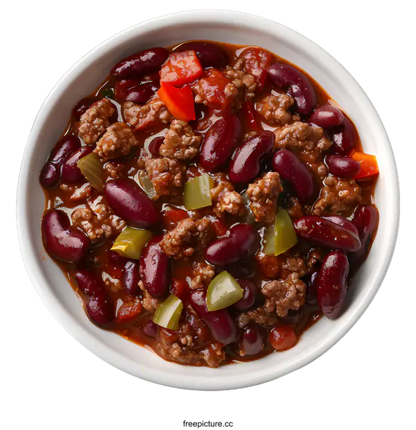 [Transparent Background PNG]Bowl of Chili with Beans and Meat