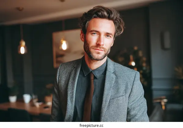 Confident Businessman in Modern Setting