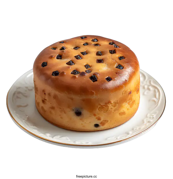 [Transparent Background PNG]A delicious-looking cake with raisins