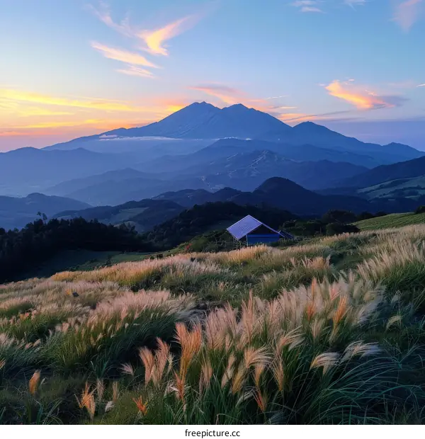 Mount Aso in the early morning