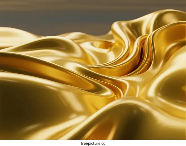 Elegant and Luxurious Golden Fabric with Soft Curves and Wrinkles