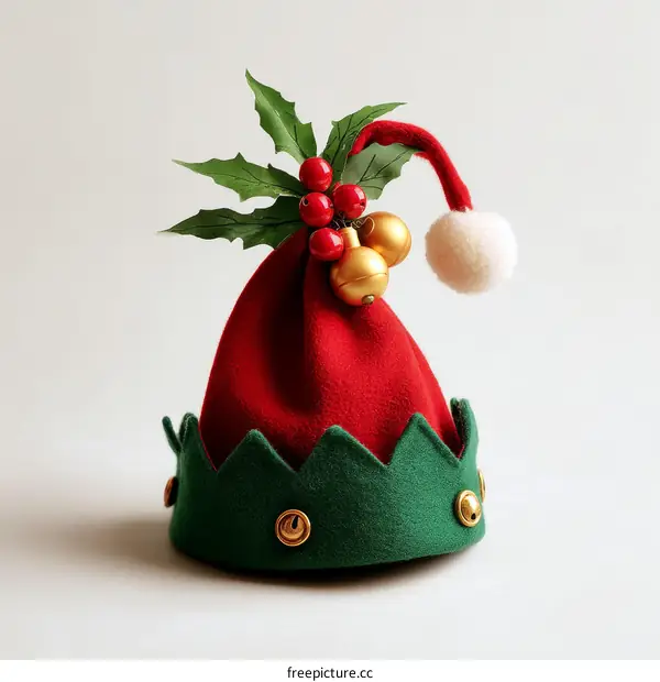 Christmas Elf Hat with Festive Decorations