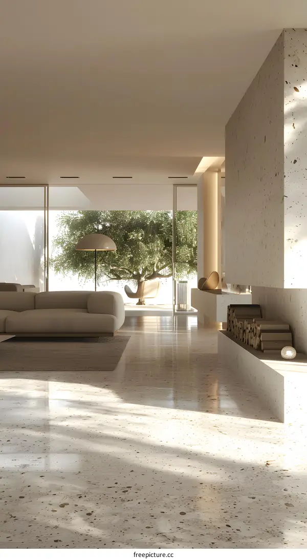 Bright modern living room interior design