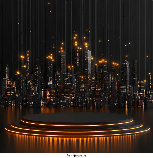 Futuristic Cityscape Display Stand