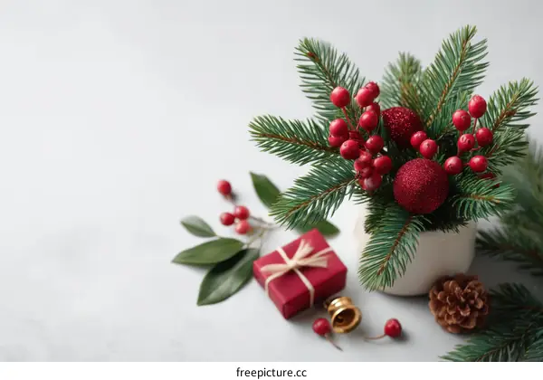 Christmas Decoration Arrangement with Fir Branches