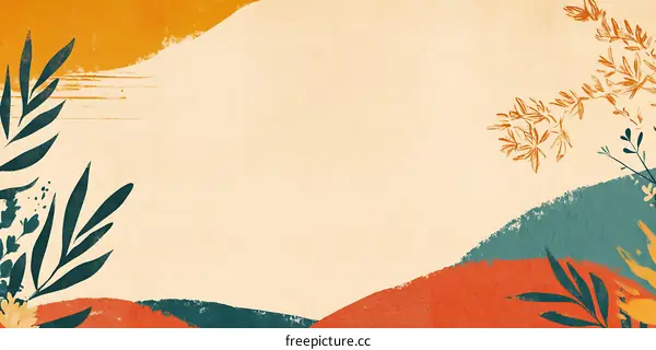 Abstract Background With Floral Illustration
