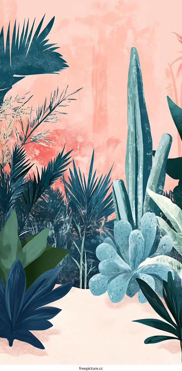 Tropical Foliage Watercolor Illustration