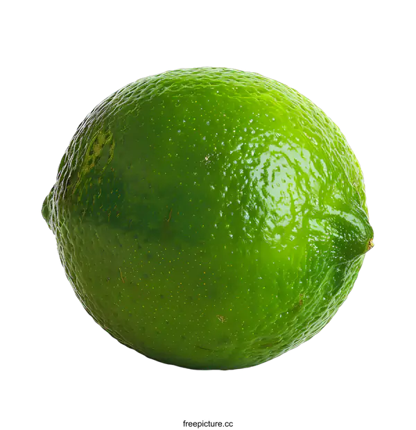 [Transparent Background PNG]Single Green Lime on White Background