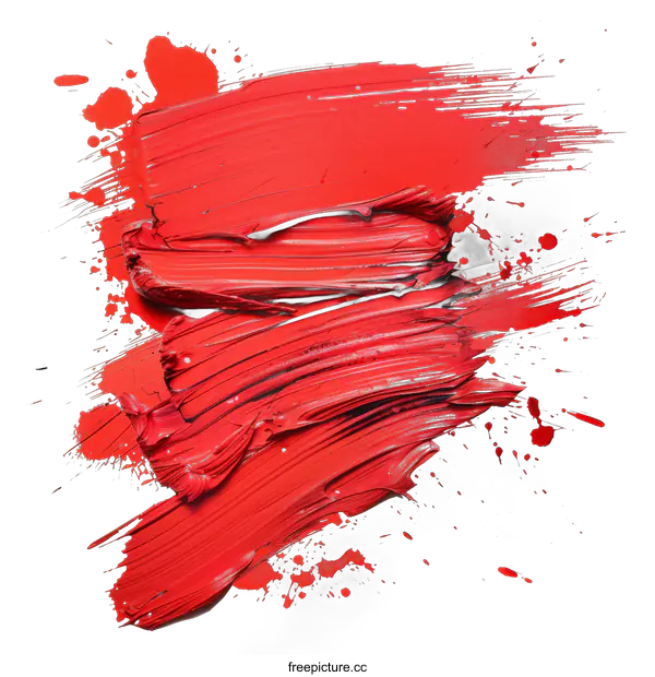[Transparent Background PNG]Red Paint Strokes on transparent background