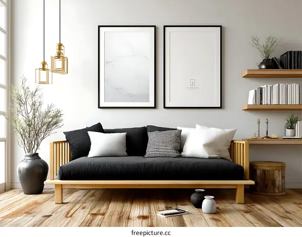 Modern Minimalist Living Room Interior Design Illustration