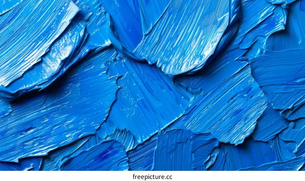 Blue Oil Paint Texture Closeup