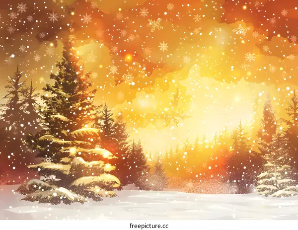 A winter forest with snow