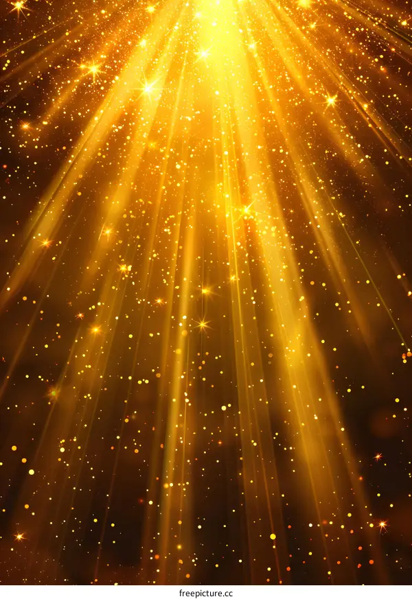 Golden rays of light from above