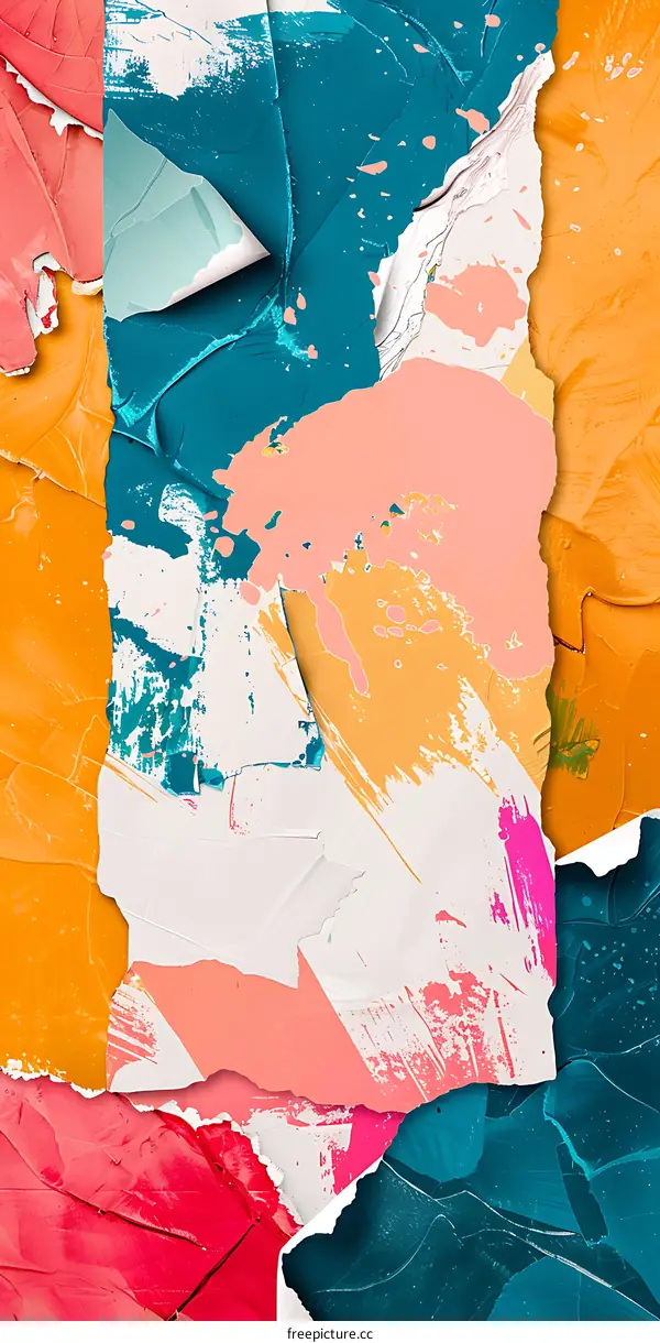 Abstract Colorful Torn Paper Background