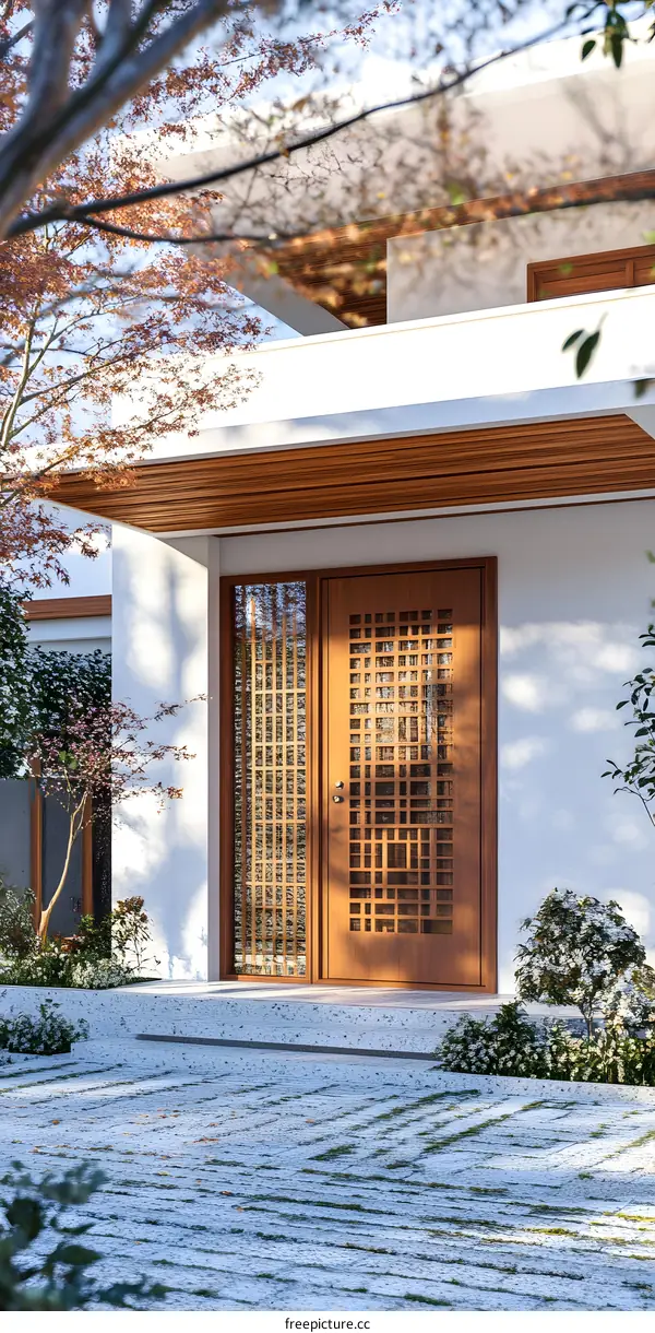 Modern Minimalist Japanese Style House Entrance