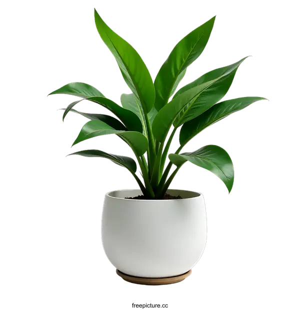 [Transparent Background PNG]Potted Plant on a Dark Background