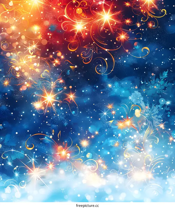 Golden Snowflakes and Flowers